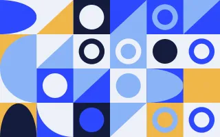 Cobalt Pop II — light blue, gold and white bauhaus background, variation II