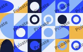 Cobalt Pop II — light blue, gold and white bauhaus background, variation II
