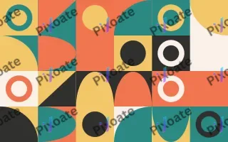 Coral Court II — light orange, teal and gold bauhaus background, variation II