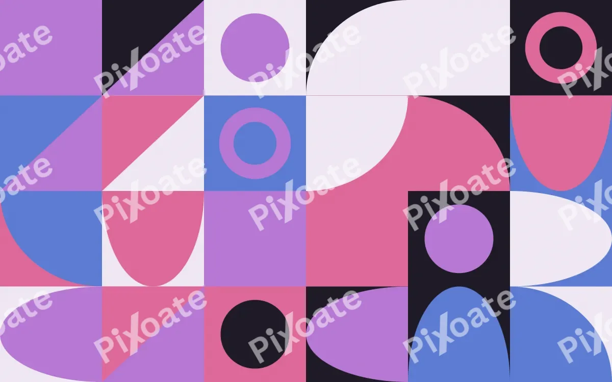 Dusk Print — dark purple, pink and blue bauhaus background