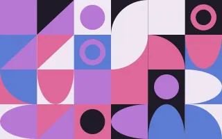 Dusk Print — dark purple, pink and blue bauhaus background