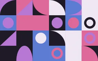 Dusk Print II — dark purple, pink and blue bauhaus background, variation II