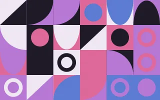 Dusk Print III — dark purple, pink and blue bauhaus background, variation III