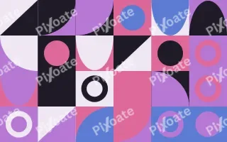 Dusk Print III — dark purple, pink and blue bauhaus background, variation III