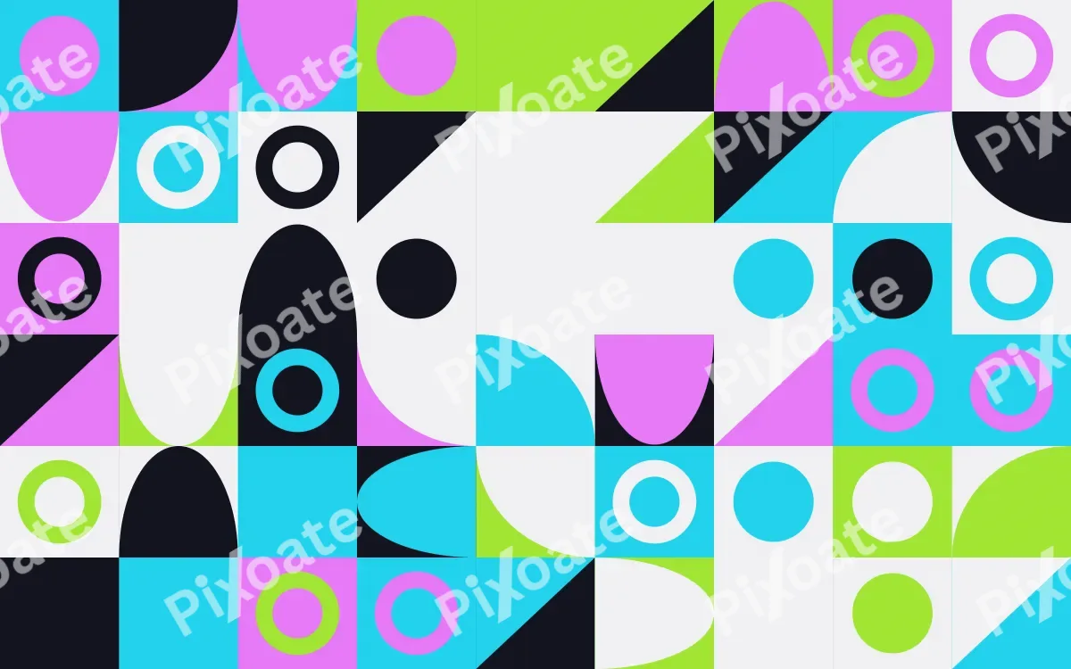 Electric Play Fine Grid — dark teal, purple and green bauhaus background