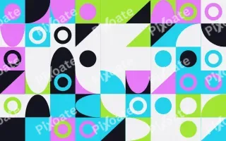Electric Play Fine Grid — dark teal, purple and green bauhaus background