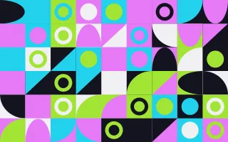 Electric Play Fine Grid III — dark teal, purple and green bauhaus background, variation III