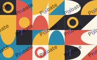 Festival Print III — light red, blue and gold bauhaus background, variation III