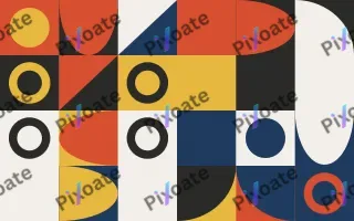 Gallery Primary II — light red, blue and gold bauhaus background, variation II