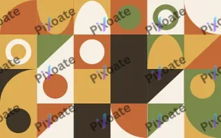Harvest Print III — light orange, green and gold bauhaus background, variation III