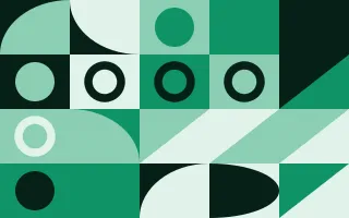 Jade Punch Duo Print II — colourful green and black bauhaus background, variation II