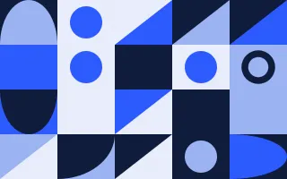 Klein Duo Print III — colourful blue and white bauhaus background, variation III