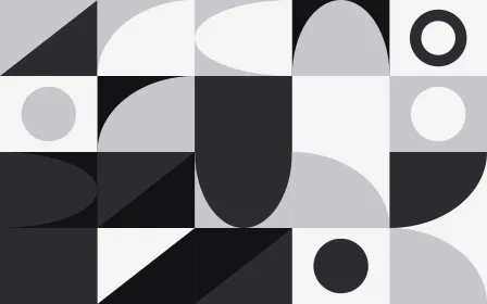 Noir & Blanc Duo Print — colourful grey, black and white bauhaus background