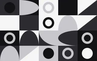 Noir & Blanc Duo Print II — colourful grey, black and white bauhaus background, variation II