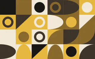 Noir Gilt III — dark gold, brown and beige bauhaus background, variation III