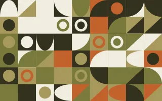 Olive Archive Fine Grid III — light yellow, orange and beige bauhaus background, variation III
