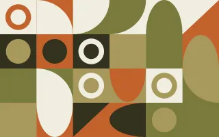 Olive Archive III — light yellow, orange and beige bauhaus background, variation III