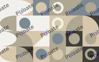 Pebble Print III — light yellow, blue and beige bauhaus background, variation III