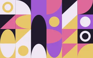 Plum Jazz — dark purple, pink and gold bauhaus background