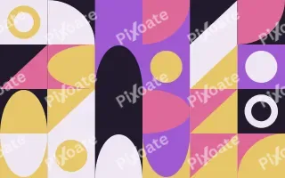 Plum Jazz — dark purple, pink and gold bauhaus background