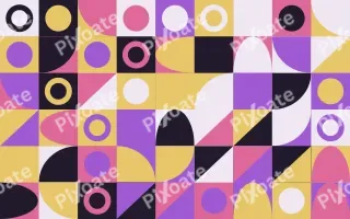Plum Jazz Fine Grid — dark purple, pink and gold bauhaus background