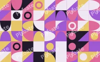 Plum Jazz Fine Grid II — dark purple, pink and gold bauhaus background, variation II
