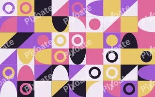 Plum Jazz Fine Grid III — dark purple, pink and gold bauhaus background, variation III