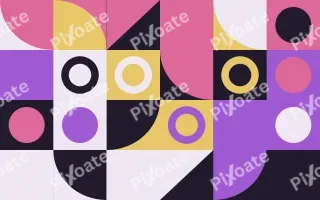 Plum Jazz II — dark purple, pink and gold bauhaus background, variation II