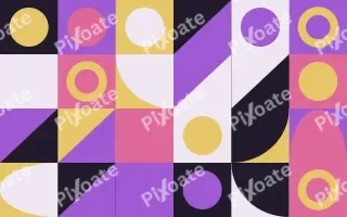 Plum Jazz III — dark purple, pink and gold bauhaus background, variation III