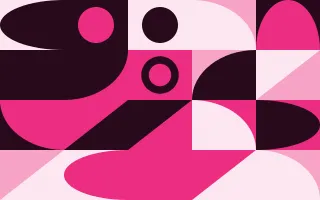 Punch Pink Duo Print II — colourful pink, black and white bauhaus background, variation II