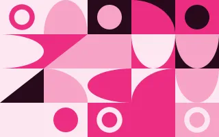 Punch Pink Duo Print III — colourful pink, black and white bauhaus background, variation III
