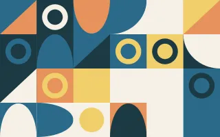 Riviera — light blue, orange and gold bauhaus background