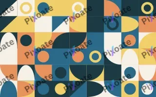 Riviera Fine Grid — light blue, orange and gold bauhaus background