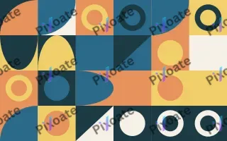 Riviera II — light blue, orange and gold bauhaus background, variation II
