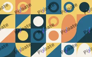 Riviera III — light blue, orange and gold bauhaus background, variation III