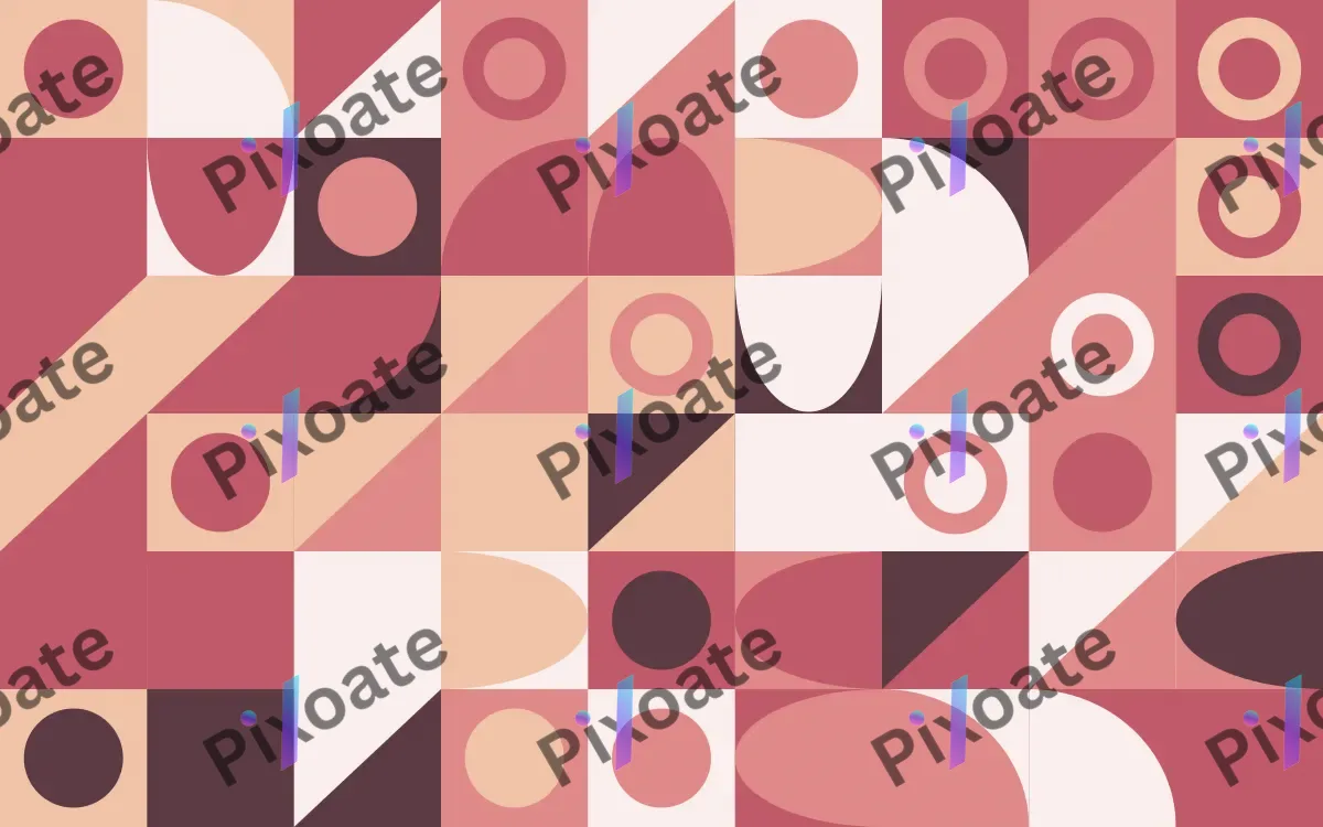 Rose Quartz Print Fine Grid — light red, beige and white bauhaus background