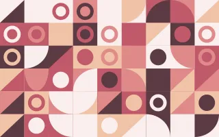 Rose Quartz Print Fine Grid II — light red, beige and white bauhaus background, variation II