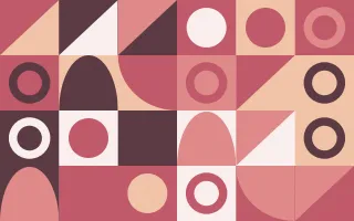 Rose Quartz Print II — light red, beige and white bauhaus background, variation II