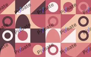 Rose Quartz Print II — light red, beige and white bauhaus background, variation II