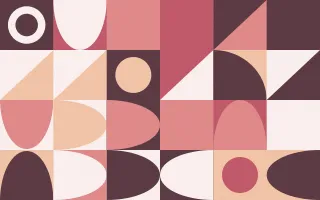 Rose Quartz Print III — light red, beige and white bauhaus background, variation III