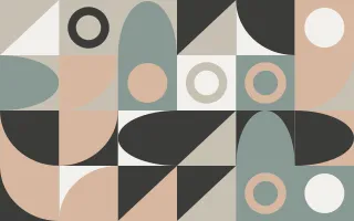 Scandi Calm — light beige, green and orange bauhaus background