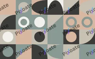 Scandi Calm III — light beige, green and orange bauhaus background, variation III
