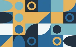 Seaside Print II — light blue, gold and teal bauhaus background, variation II