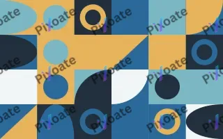 Seaside Print II — light blue, gold and teal bauhaus background, variation II