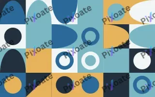 Seaside Print III — light blue, gold and teal bauhaus background, variation III