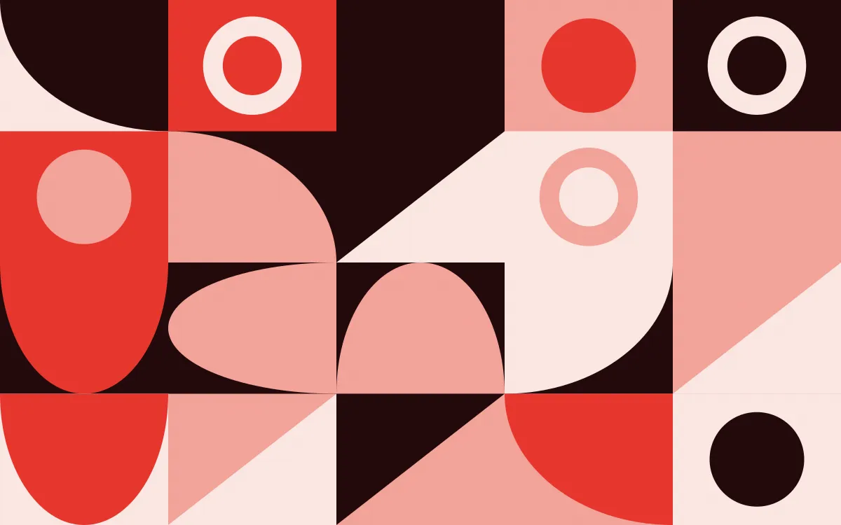 Signal Red Duo Print — colourful red and black bauhaus background