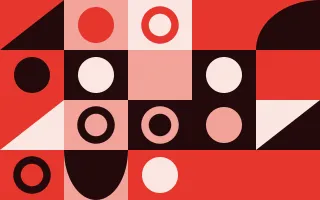 Signal Red Duo Print III — colourful red and black bauhaus background, variation III