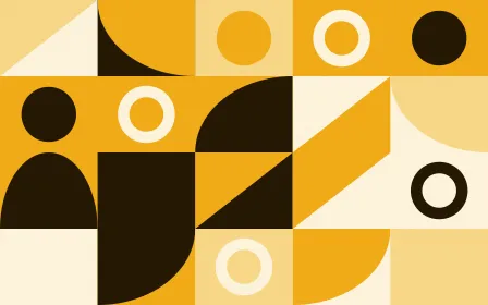Solar Duo Print — colourful gold, black and beige bauhaus background