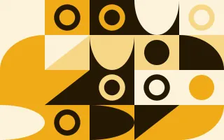 Solar Duo Print III — colourful gold, black and beige bauhaus background, variation III