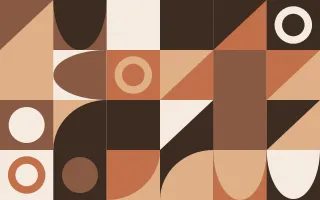 Terracotta Studio II — light orange, brown and beige bauhaus background, variation II